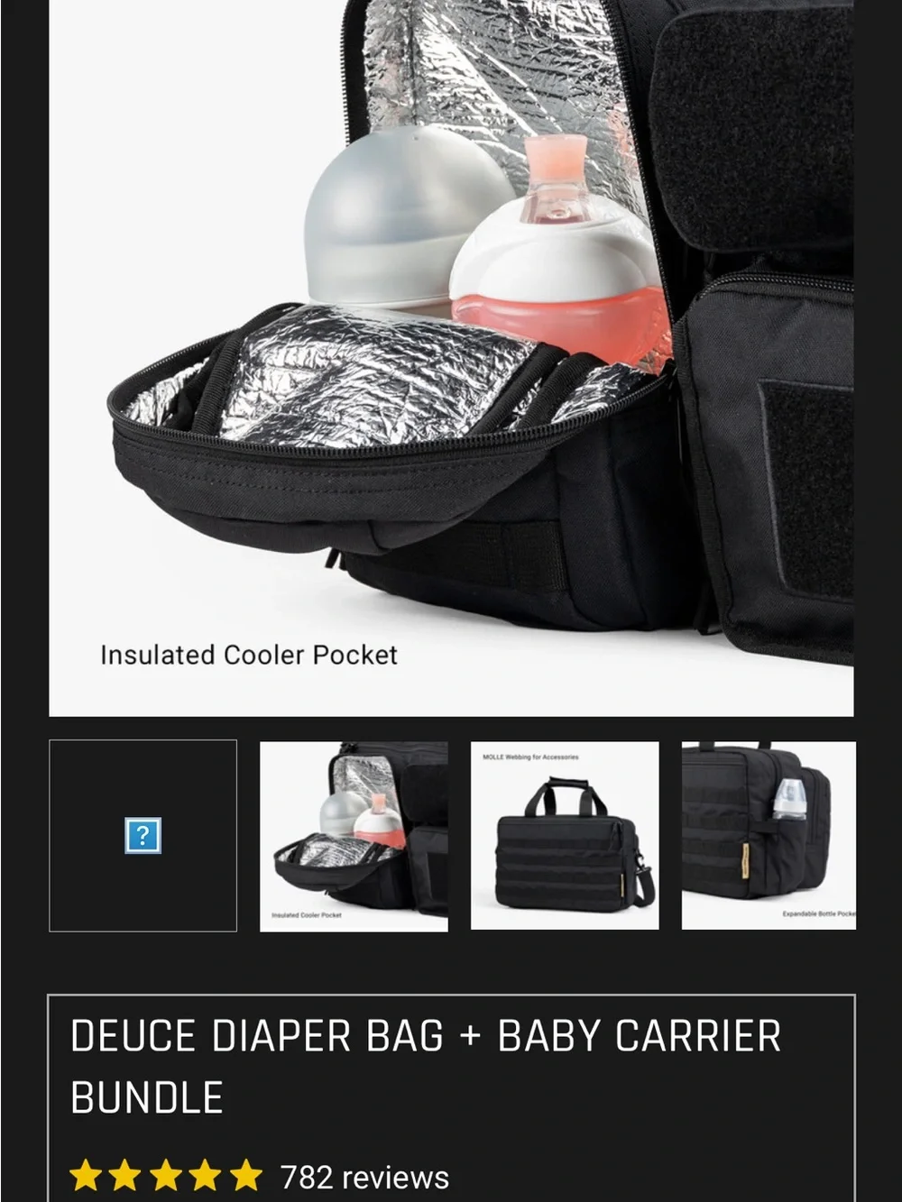 Black Tactical Duffel Bag with Multiple Pouches - Unbranded